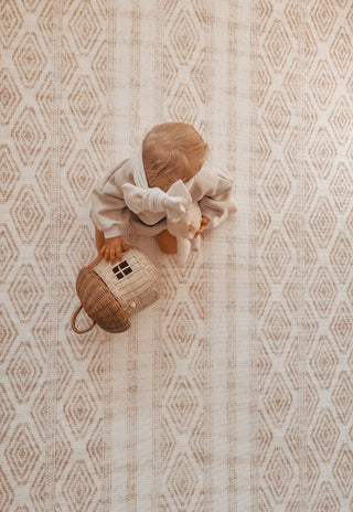 Best Baby Padded Play Mat in Neutral that looks like designer rug