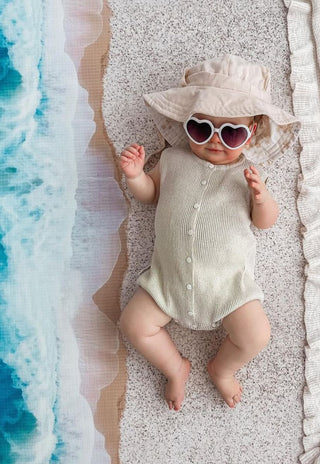 Baby play mat with ocean and road