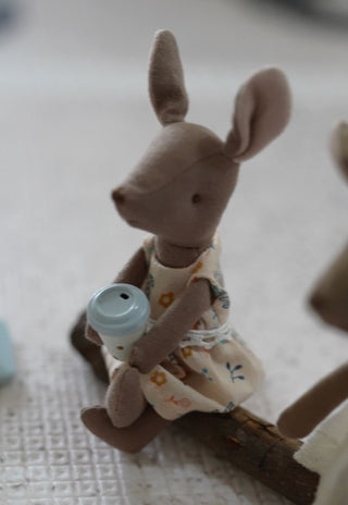 rugaroo kangaroo dolls holding miniature keep cups