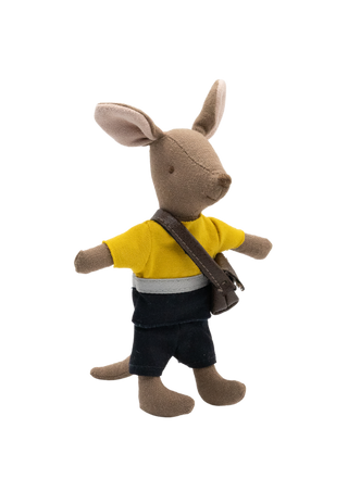 Iconic Aussie Postie Kangaroo plush doll capturing Australia's beloved wildlife. High-quality, soft, and realistic miniature kangaroo dolls  perfect for kids and collectors. Adorable, educational, and cuddly companions for all.