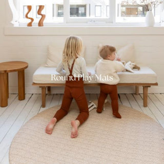 Round Neutral Baby Play Mats that look luxe like designer rugs