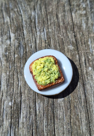 Pre-Order Miniature Avo Toast with Ceramic Plate |  Rugaroo × Ratatouille Miniatures