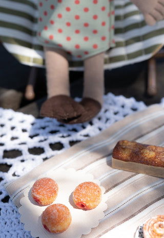 Pre-Order Miniature Jam Donuts on a Paper Doily (Set of 3) |  Rugaroo × Ratatouille Miniatures