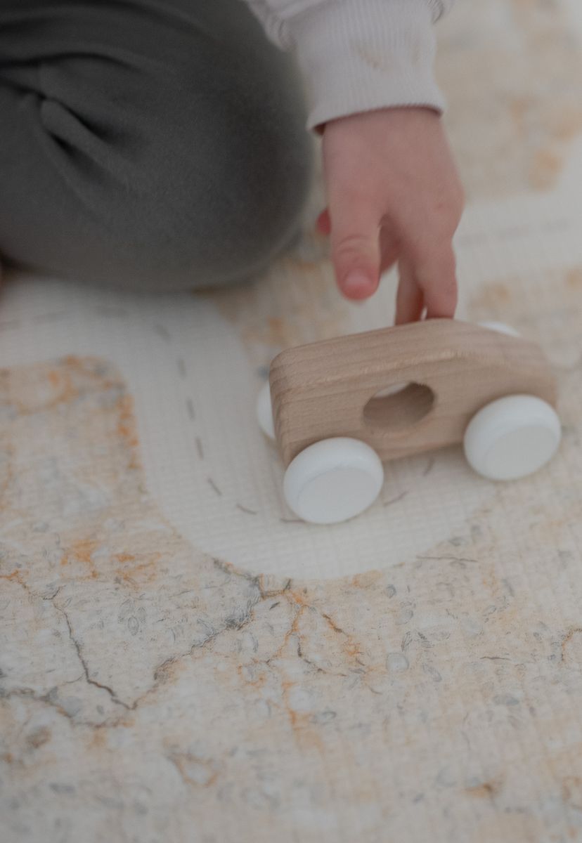 neutral road track play mat for toddler