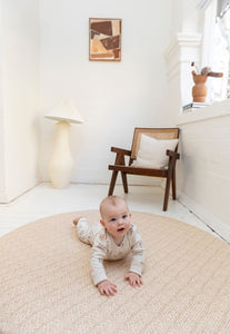 Round Neutral luxe foam padded baby playmat