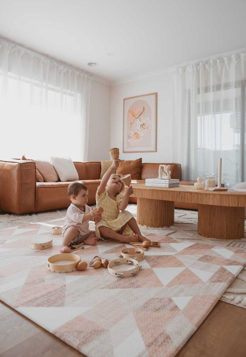 Large Luxe Padded Baby Play Mats Sahara/Ocean Road Playmat Rugabub