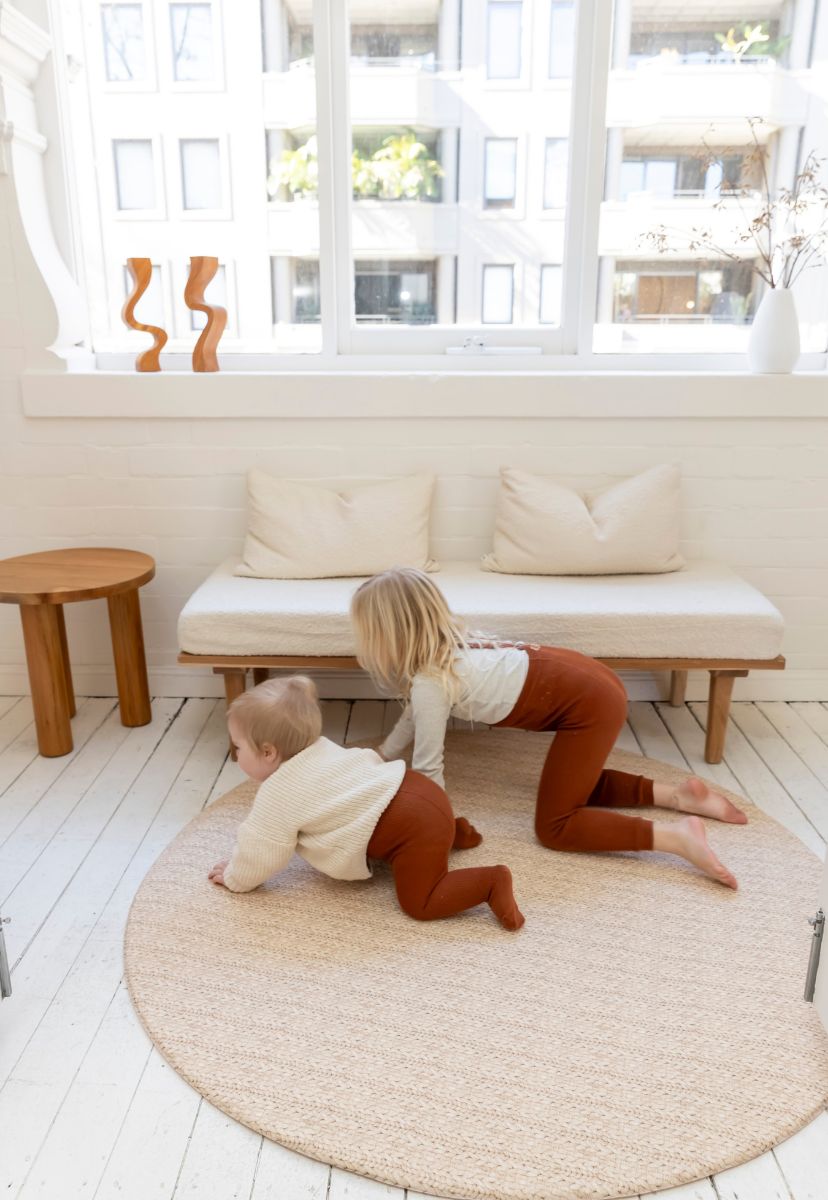 neutral stylish foam baby play mat that is eco-friendly and biodegradable, waterproof, safe, non-toxic and looks like a designer rug
