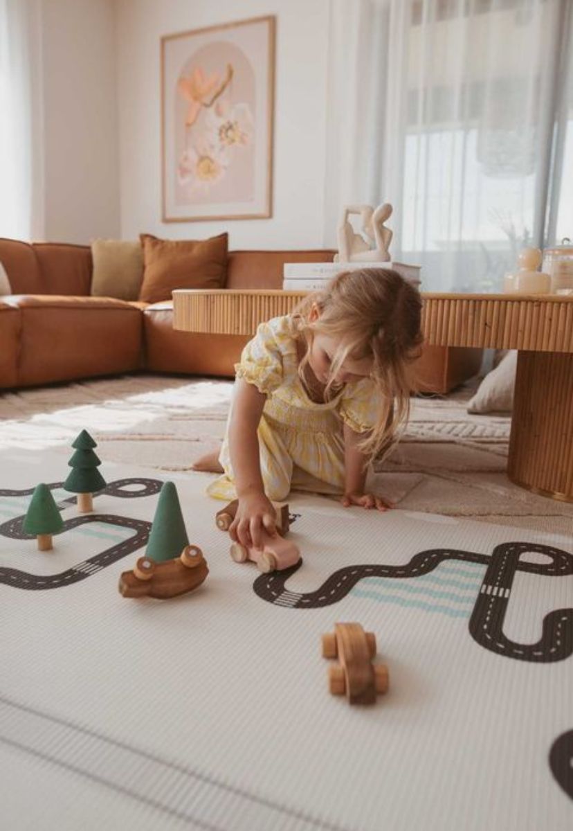 Large Designer Foam Padded Play Mats River Ocean Road Rugabub