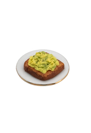 Pre-Order Miniature Avo Toast with Ceramic Plate |  Rugaroo × Ratatouille Miniatures