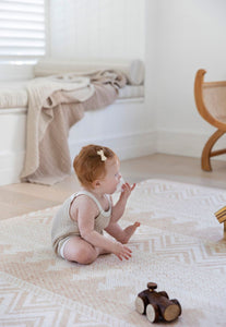 best baby foam padded play mat in Australia that looks like a jute rug, is non-toxic, waterproof and eco-friendly