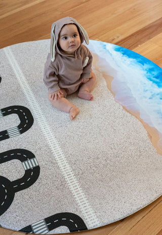 round ocean road baby play mat