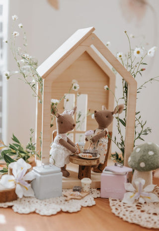 A miniature Rugaroo Kangaroo doll holding a tiny esky filled with fairy bread, adding a touch of Aussie charm to playtime