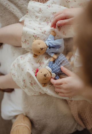 Maisie and Clancy the Prep Wombats, Rugaroo miniature dollhouse dolls for Australian kids