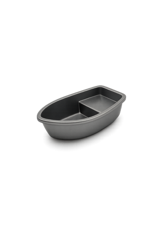 Rugaroo The Tinnie, a miniature metal fishing boat scaled for Rugaroo dolls, on a transparent background.