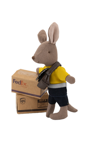 The Postie | Kangaroo Doll with bag in Post Box