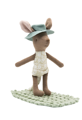 The Sunbaker | Kangaroo Doll & Beach Mat with Matching Pouch Floral Bag